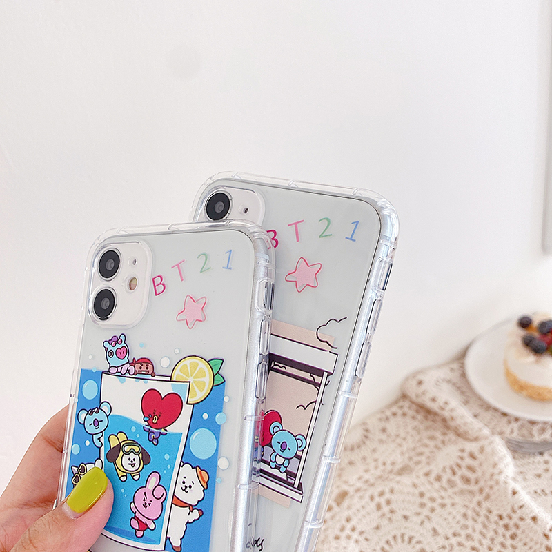 Ốp điện thoại mềm BTS BT21 cho Oppo A15 A53 A12 A12e A92 A52 A31 A9 A5 2020 A5s A7 A3s F9 F11 A83 A37 F5 F1s A57 A39 A1K