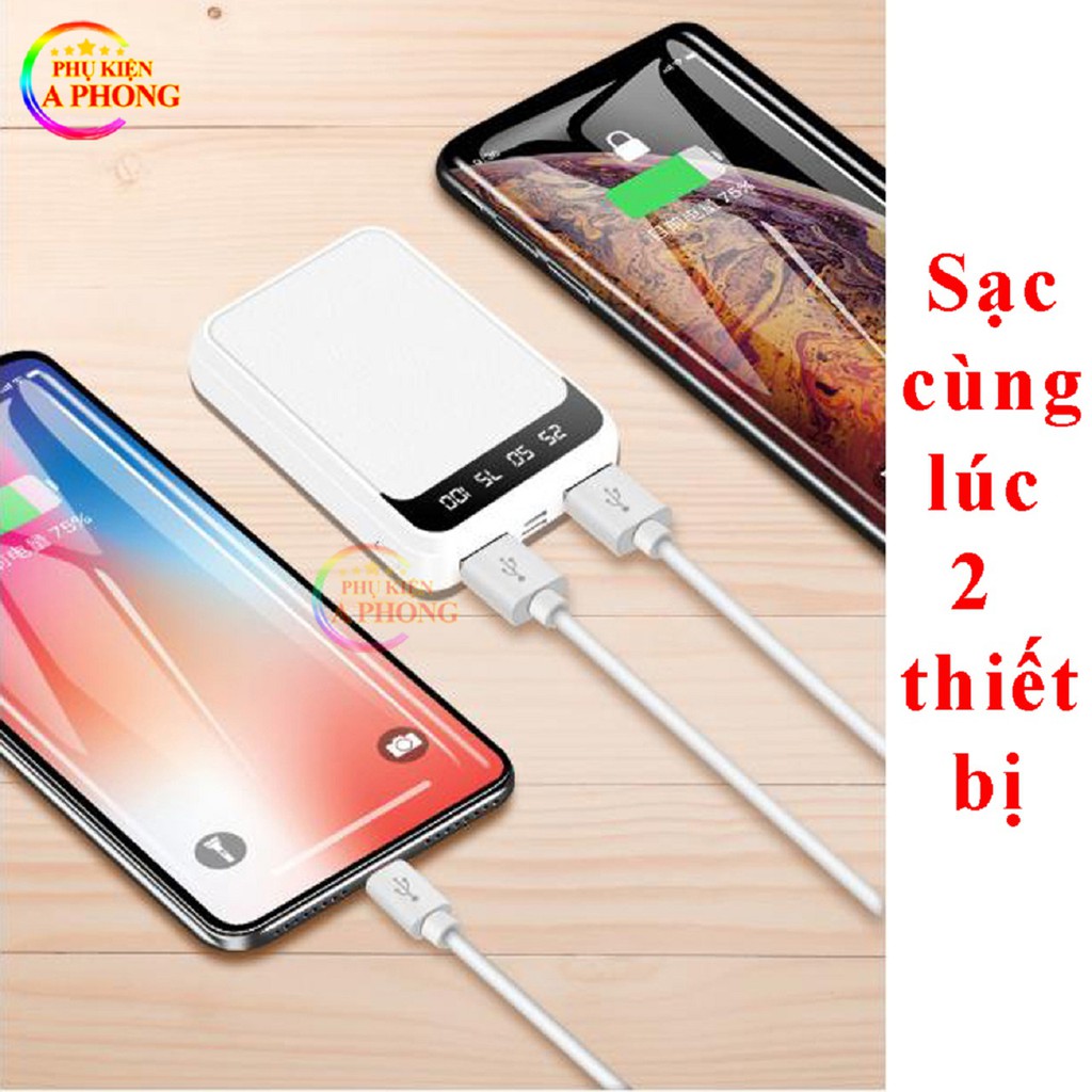 [Mua 5 cái Giá Sỉ] Sạc Dự Phòng Mini P300 Hỗ Trợ Sạc Nhanh An Toàn - Siêu Nhỏ -  Dung Lượng Pin Chuẩn 10.000 mAh