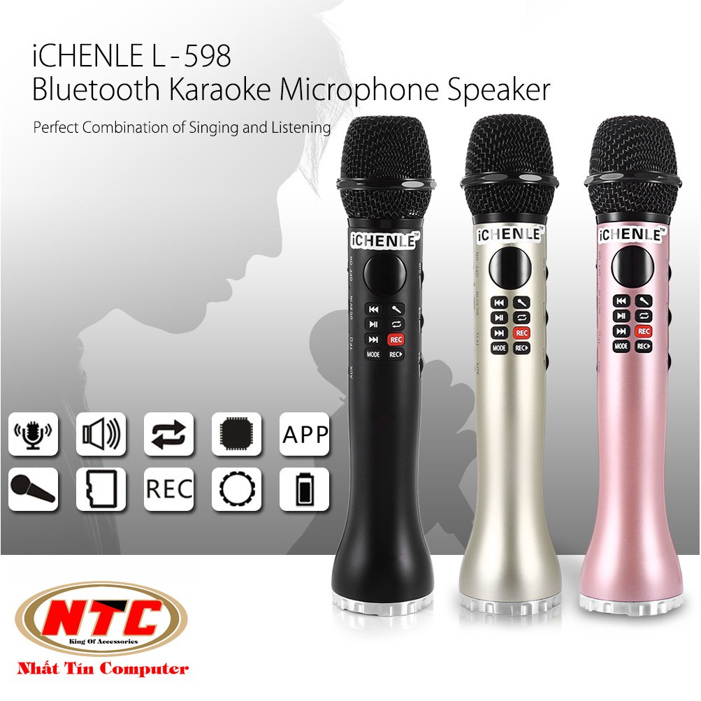 Micro Karaoke Bluetooth cao cấp thế hệ mới L-598 âm thanh chất lượng