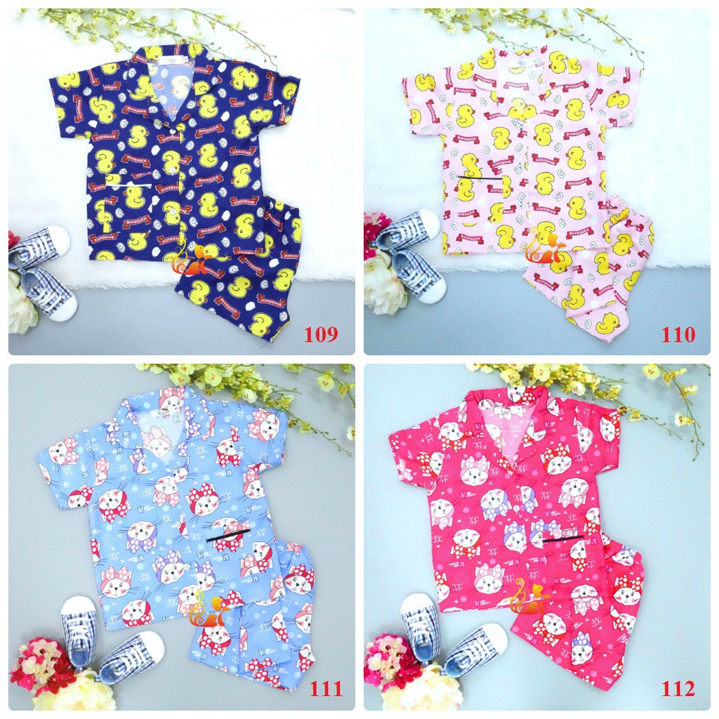 Bộ Đồ Mặc Nhà &quot;Quần Đùi&quot; Pijama Kate Thái - Size số 2 - Cho Bé 8 - 13kg. Từ 1 tuổi - 3 tuổi. (Phần 6).