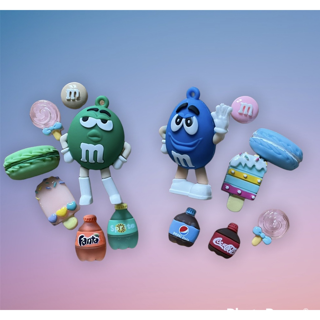 Set Charm Đá Trang Trí Dép Cross Siêu Dễ Thương Có Sẵn Nút Gắn