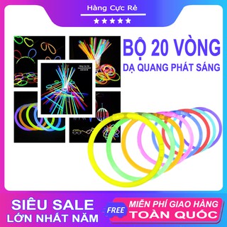 Bộ 20 vòng đeo tay phát sáng, ban đêm dạ quang, nhiều màu - Shop Hàng Cực Rẻ