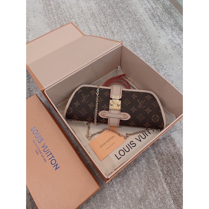 Túi đeo chéo đeo vai Clutch hoạ tiết hoa nâu hàng cao cấp fullbox có hộp