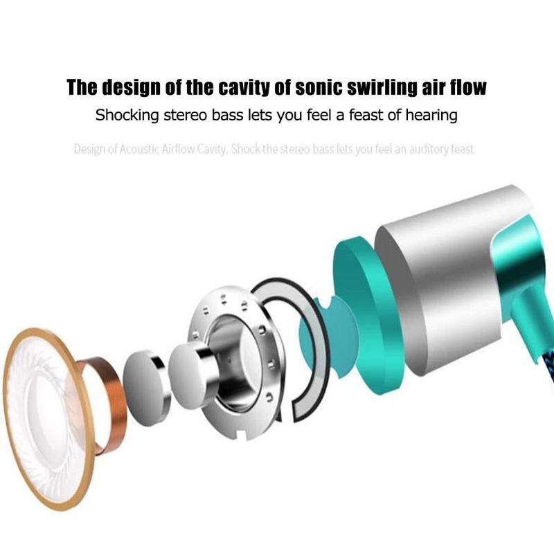 Tai Nghe In-Ear Dây Nylon Dài 1.2M / 3.5mm Âm Thanh Nổi K Tương Thích Với Điện Thoại Thông Dụng