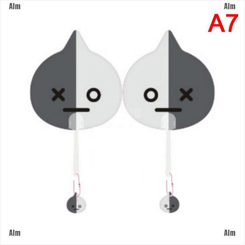 Hàng Nội Địa Trung☆ BTS BT21 Cartoon Hand Held Fan Charm Pendant Round Cute Fan