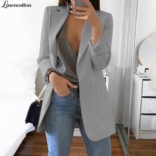 Áo blazer dáng ôm chất liệu cotton và polyester thời trang mùa thu cho nữ