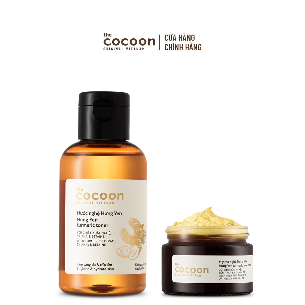 [Nhập Mã COSCON4 giảm 8%] Combo Nước nghệ Hưng Yên 140ml + Mặt nạ nghệ 30ml Cocoon