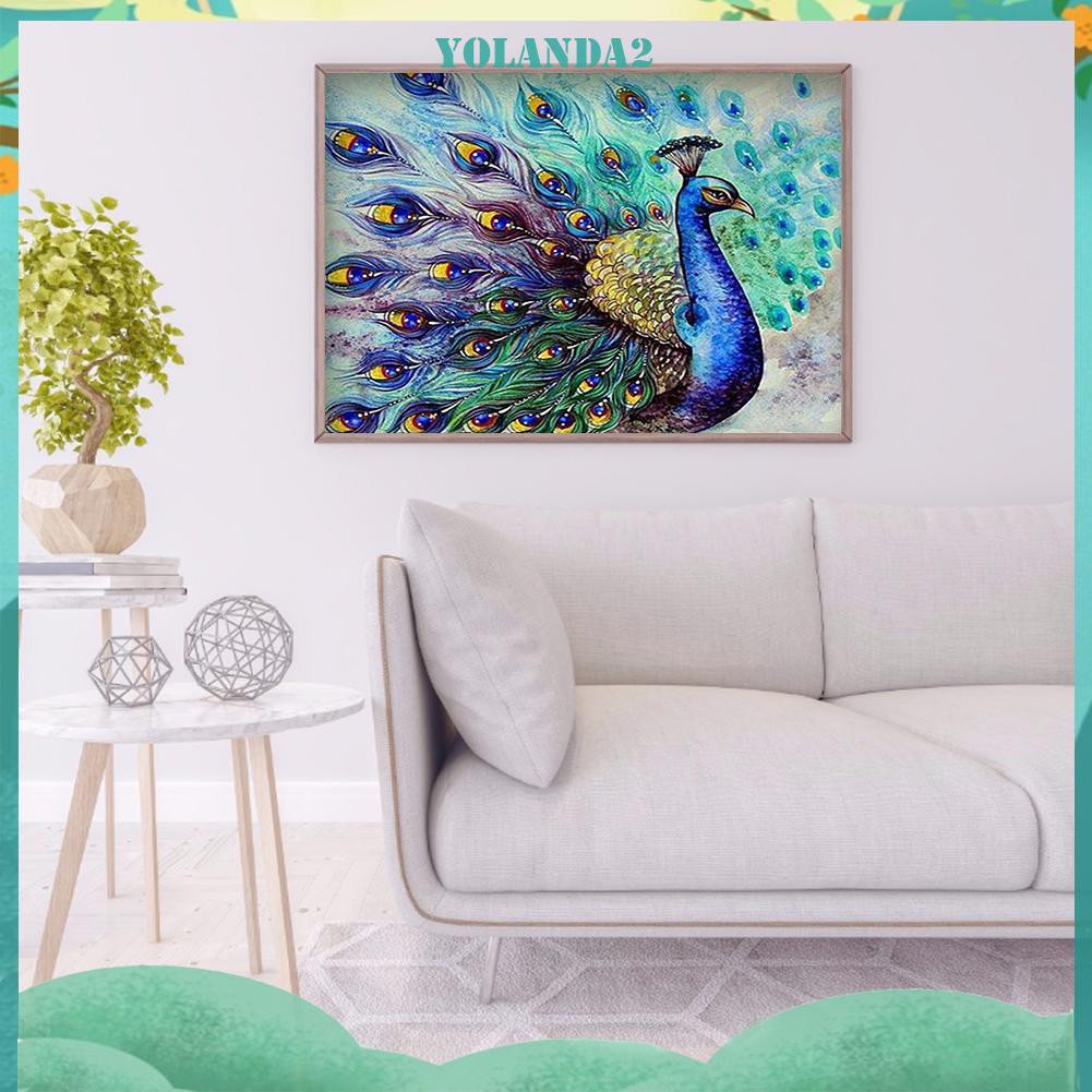 Bộ Tranh Thêu Chữ Thập Hình Chim Công Diy 11ct