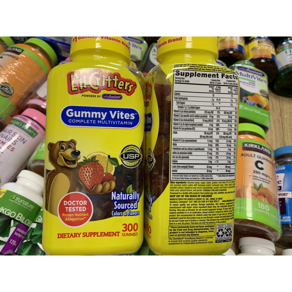 Kẹo Dẻo L'il Critters Gummy Vites 300 Mỹ