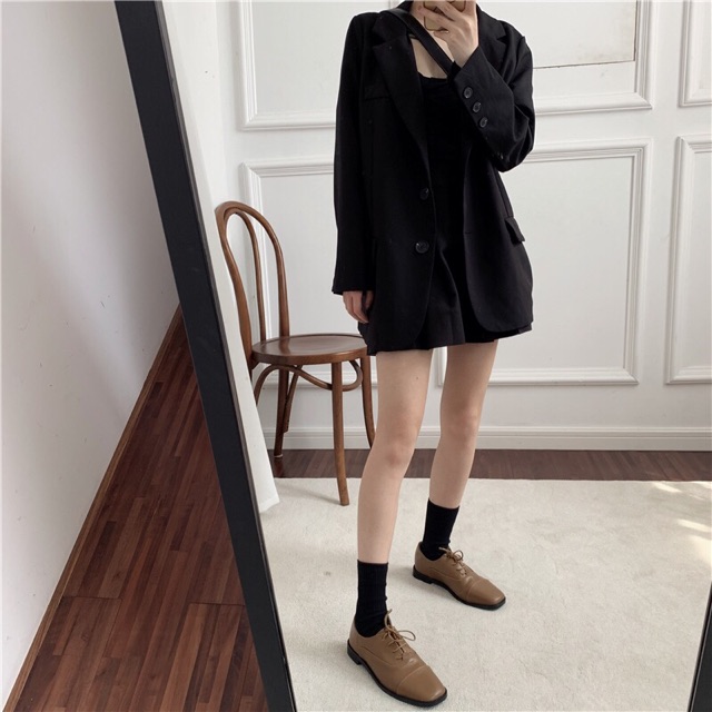 Giày oxford mũi vuông dây buộc 4 nấc (có ảnh thật) | BigBuy360 - bigbuy360.vn