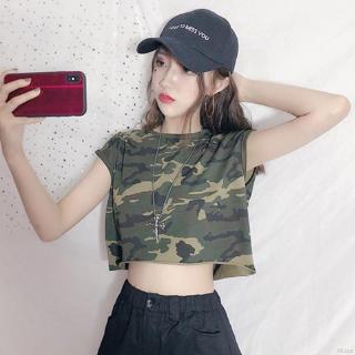 Áo thun sát nách cổ tròn họa tiết rằn ri thiết kế quyến rũ cho phái nữ