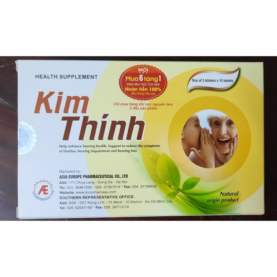 Mua 6h tặng 1h_ Kim Thính - Tăng Cường Thính Lực, Hỗ Trợ Điều Trị Ù Tai - Khó Nghe - Các Bệnh Lý Về Tai