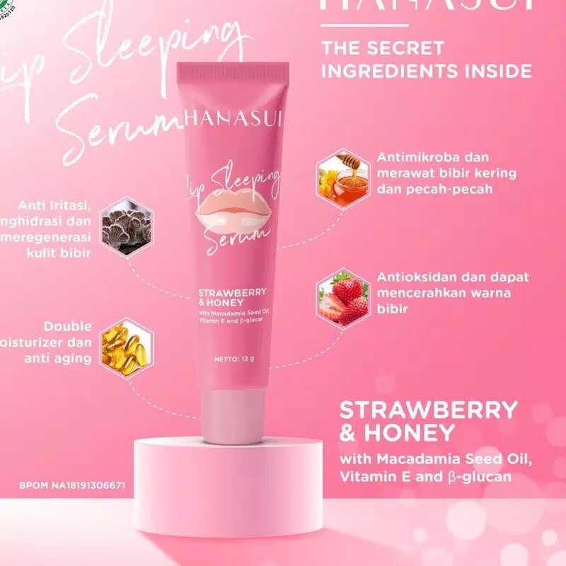 (hàng Mới Về) Serum Dưỡng Môi Hanasui Chiết Xuất Từ Dâu Và Mật Ong 12g Bpom | BigBuy360 - bigbuy360.vn