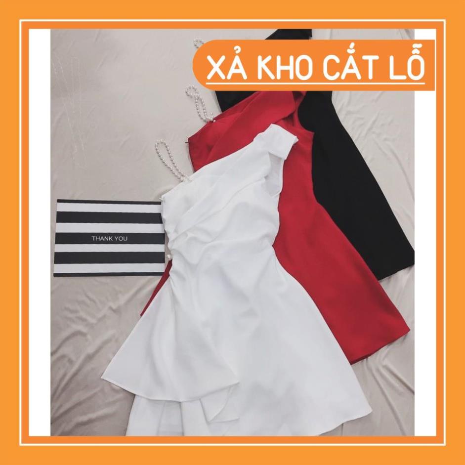 [Quần Áo Hot] Đầm dự tiệc 1 dây vai đính chuỗi sang trọng quý phái
