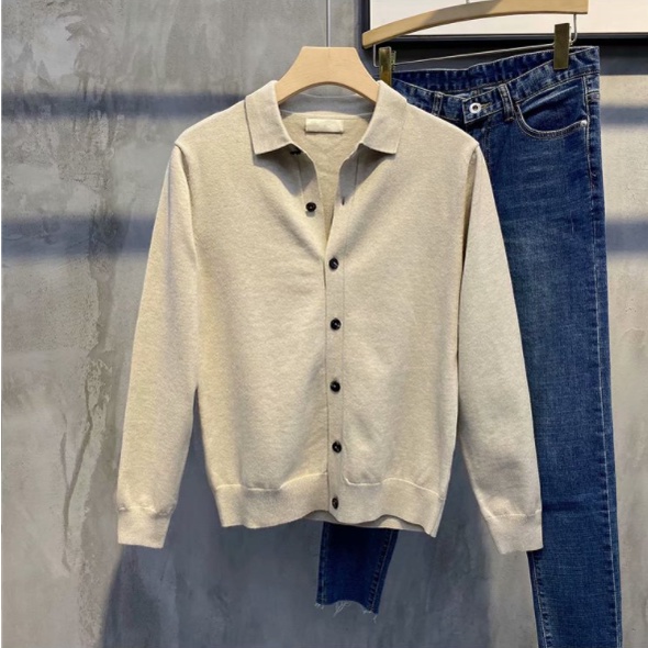 Áo khoác cổ bẻ màu trơn thời trang Hàn Quốc cho nam  Simple Fashion áo khoác nam đẹp Retro Bigsize áo sơ mi nam hàn quốc áo dài tay from rộng thời trang nam