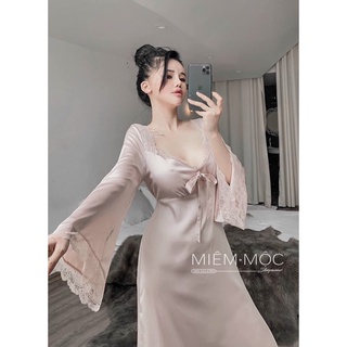 VÁY LỤA NUDE DÁNG DÀI XINH