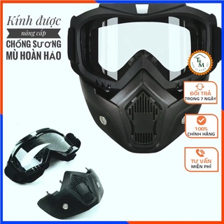 Kính bảo hộ cao cấp, kính chống dịch, chống bụi, mặt nạ bảo hộ, chống hơi sương có thể tháo rời t&m