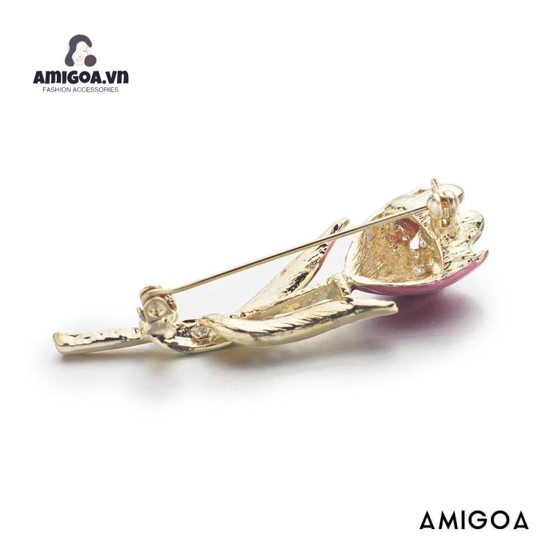 ✨✨Ghim Cài Áo Hình Hoa Tulip Đính Đá Nhân Tạo Thời Trang