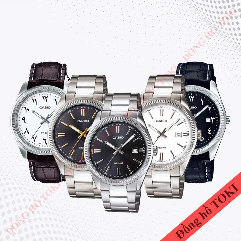 Pin thay đồng hồ đeo tay casio MTP-1302 dây da dây kim loại các màu