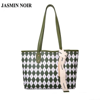 Túi Đeo JASMIN NOIR Vai Nắp Gập Cỡ Lớn Họa Tiết Kẻ Sọc Phối Tua Rua Thời Trang Cho Nữ