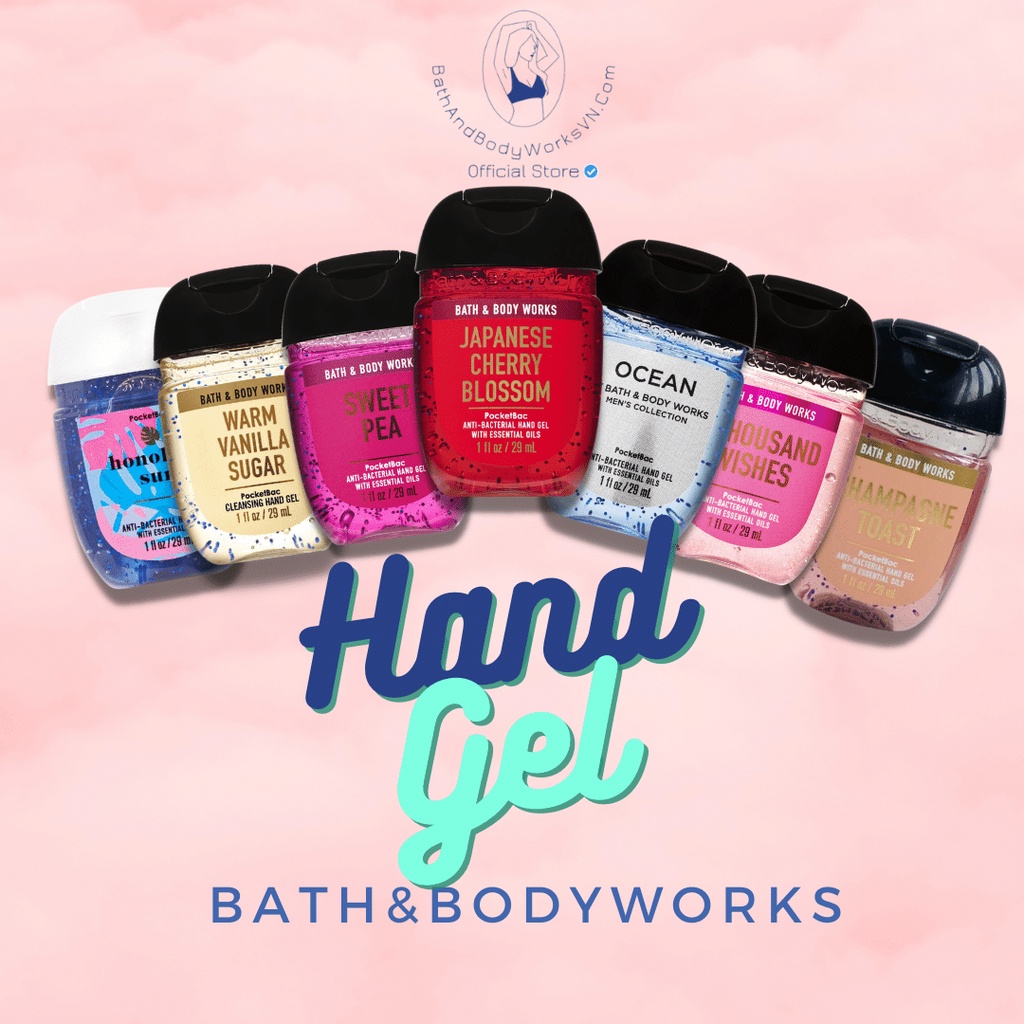 Hand Gel Rửa tay khô Bath And Body Works sát khuẩn, được chọn mùi đa dạng.