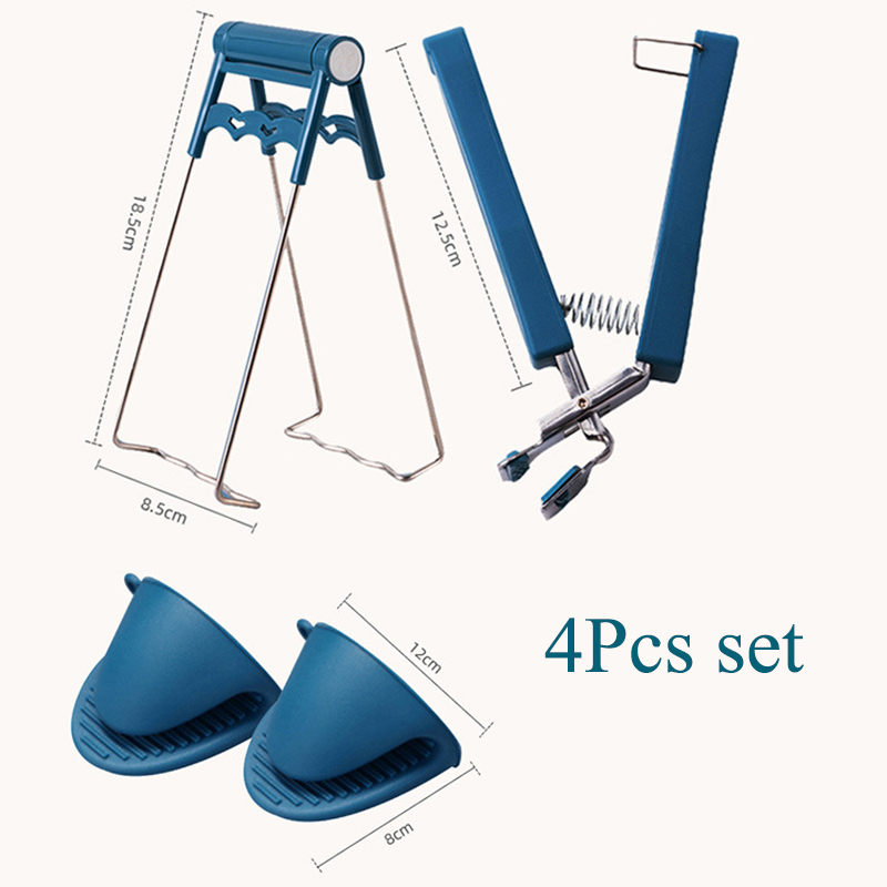 Set 4 Dụng Cụ Nhấc Nồi Bằng Silicon Chịu Nhiệt Tiện Dụng