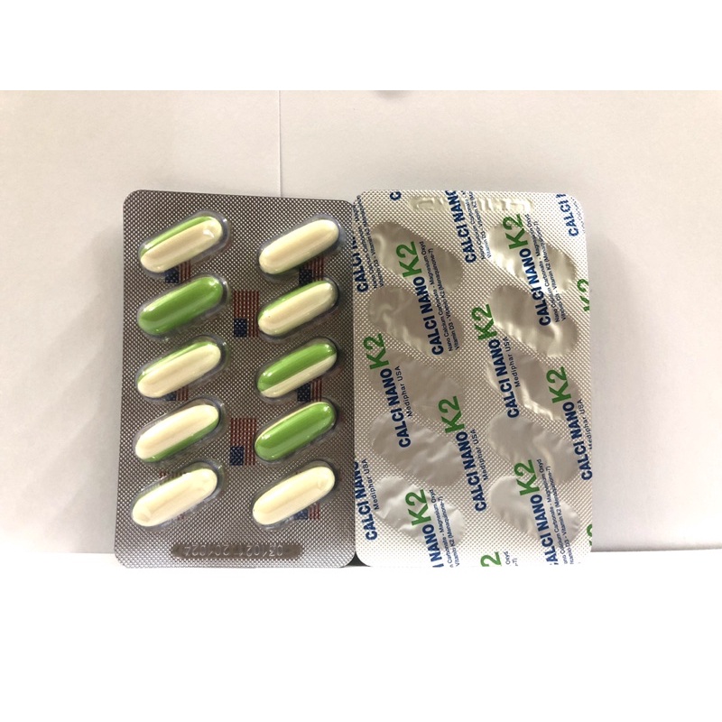 Calcinano K2-Viên uống bổ sung calci nano, vitaminD3 K2 giúp xương chắc khoẻ