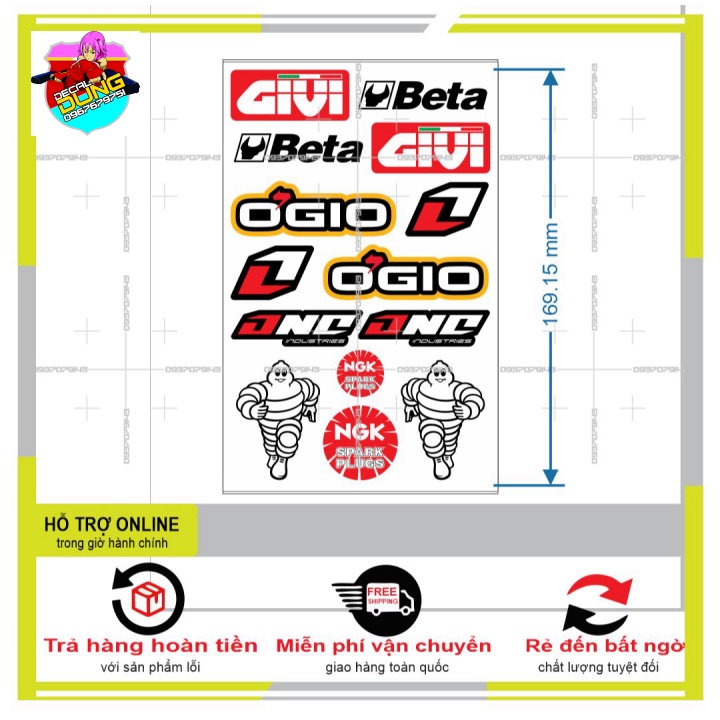 LOGO STICKER MINI DÁN XE MÁY L 06 - DUNG DECAL