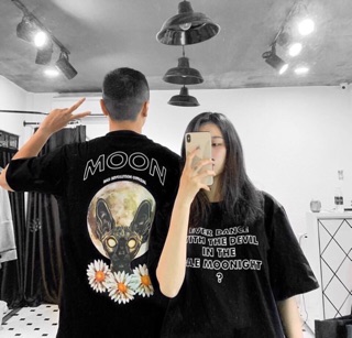 Áo Thun Form Rộng Dogs Moon Tím