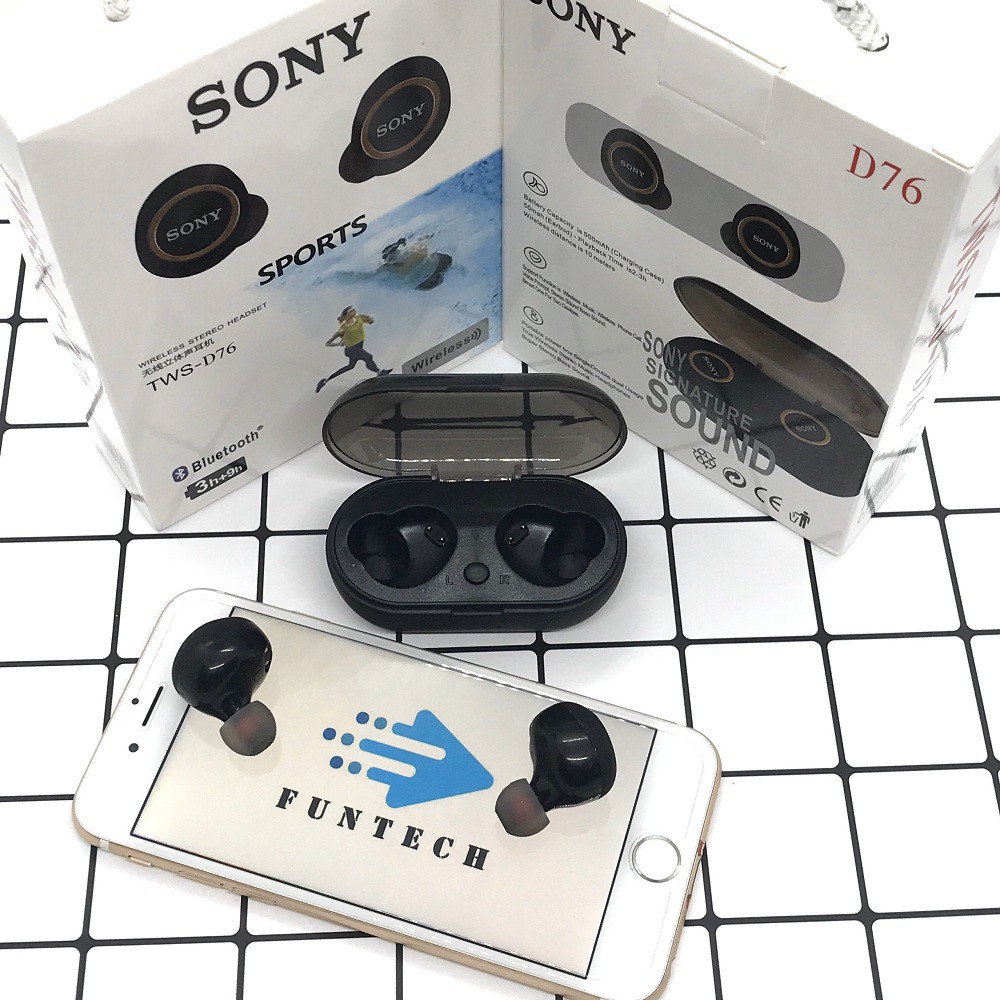 Tai Nghe TWS-D76 Super Bass Tai Nghe Bluetooth 5.0 Siêu Bass