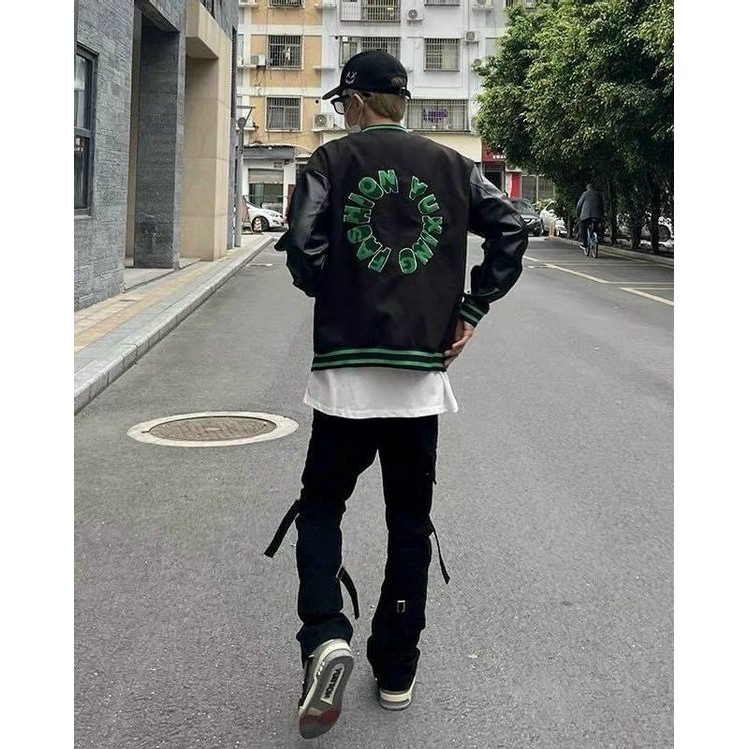 Áo khoác dù kiểu bomber logo chữ F cá tính,bóng chày  Màu Siêu Hot, jacket form rộng phông cách unisex, 2 lớp dày dặn