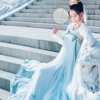 [PASS] Bộ Thiên Thanh Liên Hoa Đồ Cổ Trang Hóa Thân Tiên Nữ Giáng Trần Hoa Sen Xanh Đồ Mặc Chụp Ảnh Hoàng Cung