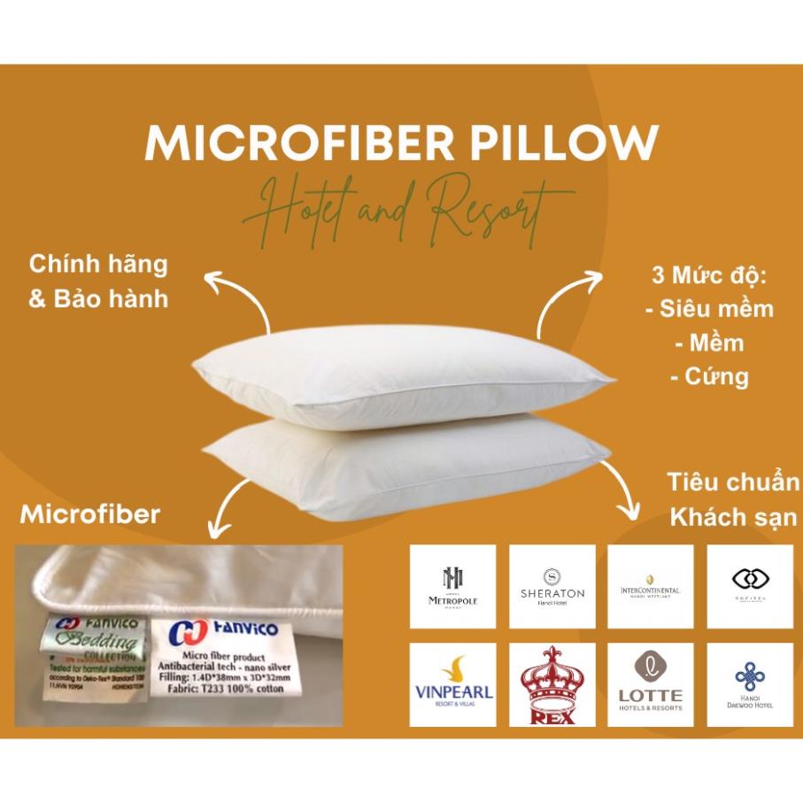 Ruột gối Microfiber Hanvico lông vũ nhân tạo tiêu chuẩn Khách sạn cao cấp
