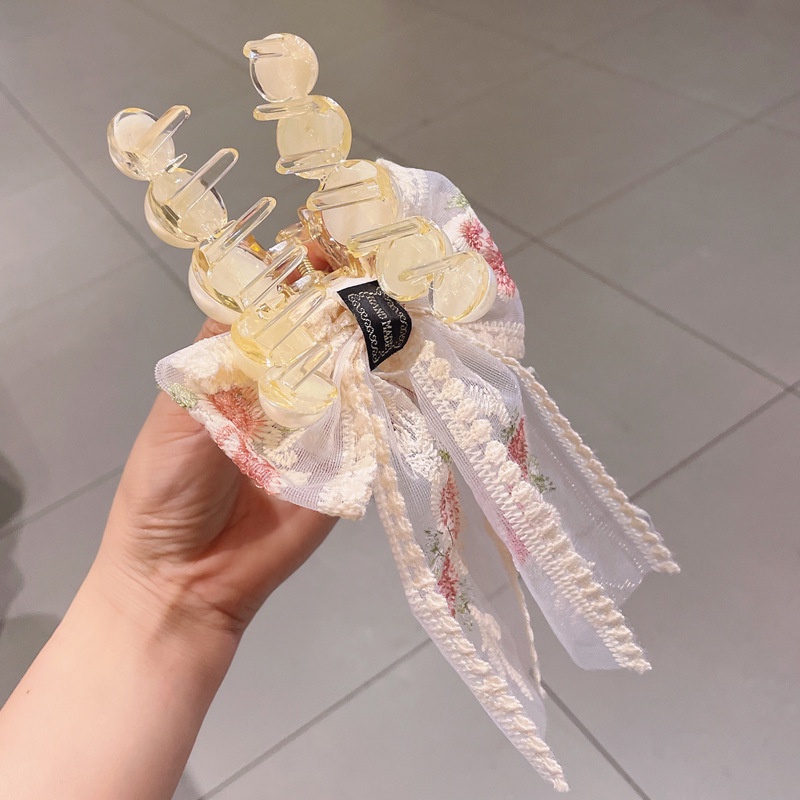 Kẹp Tóc Hình Nơ Đính Ngọc Trai Thời Trang Hàn Quốc Cho Nữ