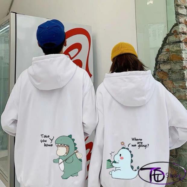 Hoodie ⚜️ Áo cặp ⚜️ Đồ Đôi Hoodie tình yêu khủng long 2020 nỉ bông cao cấp | BigBuy360 - bigbuy360.vn