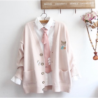 Set Áo Len + Áo Sơ Mi Ulzzang Hàn Quốc Cực Dễ Thương Mới