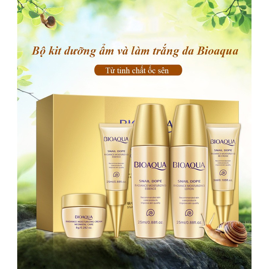 [CHÍNH HÃNG] Bộ kit dưỡng ẩm và làm trắng da tinh chất ốc sên BIOAQUA bộ dưỡng da dùng thử bộ chăm sóc da mặt