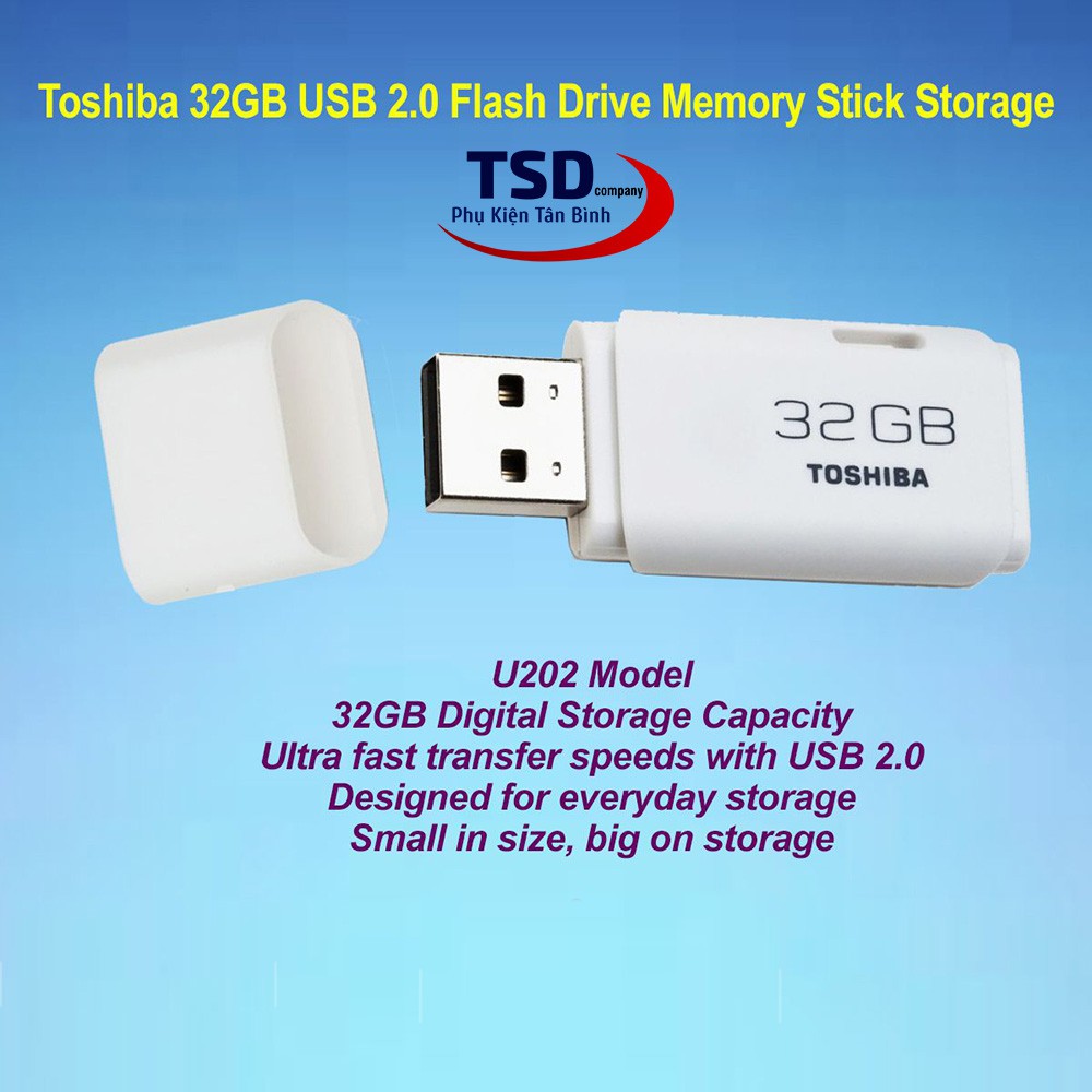 USB TOSHIBA 32GB U202 Chính Hãng Bảo Hành 24 Tháng