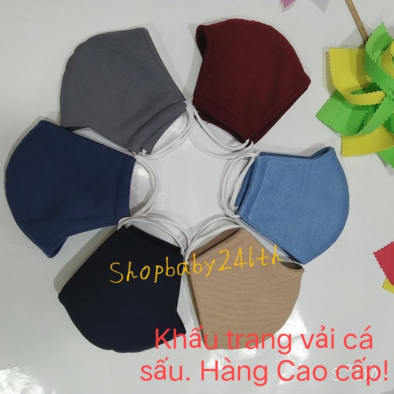 Khẩu trang 3 lớp vải cá sấu cao cấp cho nam nữ, dày dặn, thoáng mát, chống nắng tốt. Cam kết hàng đẹp