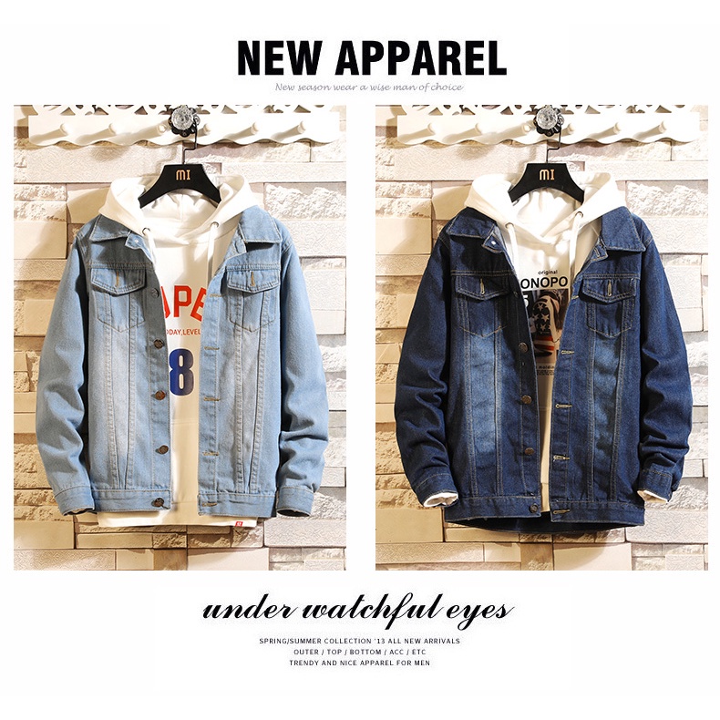 Áo khoác denim IFNICEFUTURE màu sáng phong cách giản dị thịnh hành M-3XL