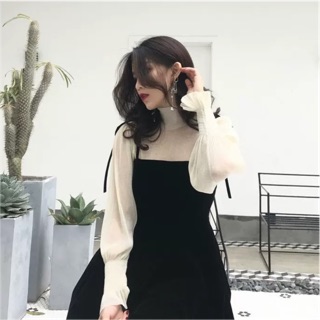 (Sẵn) SET VÁY TIỂU THƯ CHẤT NHUNG (CÓ ẢNH THẬT)