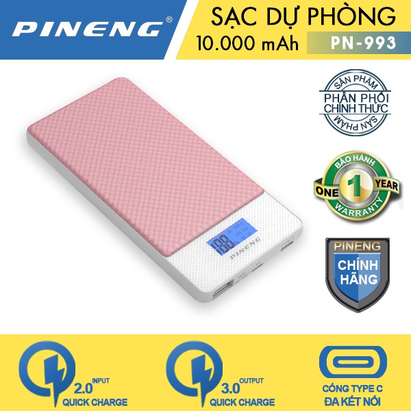 Pin sạc dự phòng PINENG PN-993 10000mAh - Hãng Phân Phối Chính Thức