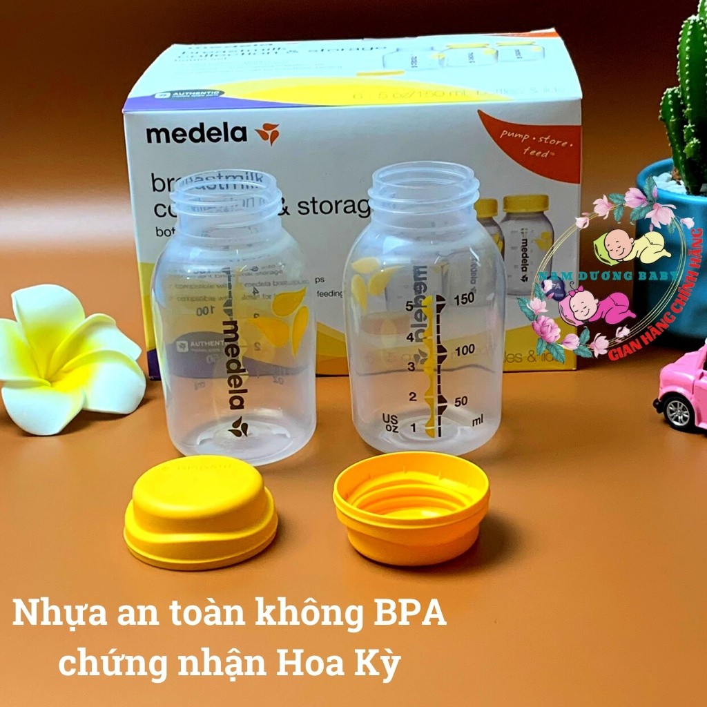 Bình trữ sữa Medela dung tích 150ml, 250ml an toàn không BPA - tiêu chuẩn Hoa Kỳ -phụ kiện medela chính hãng
