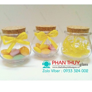 Hũ Thủy tinh 100ml  nắp gỗ