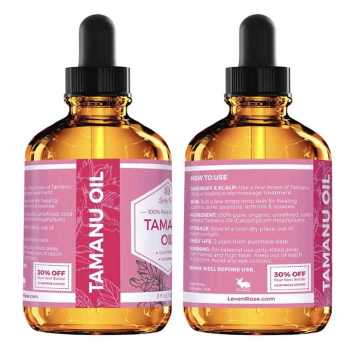 Tinh dầu Tamaru oil organic Leven Rose 100% tự nhiên 60ml USA