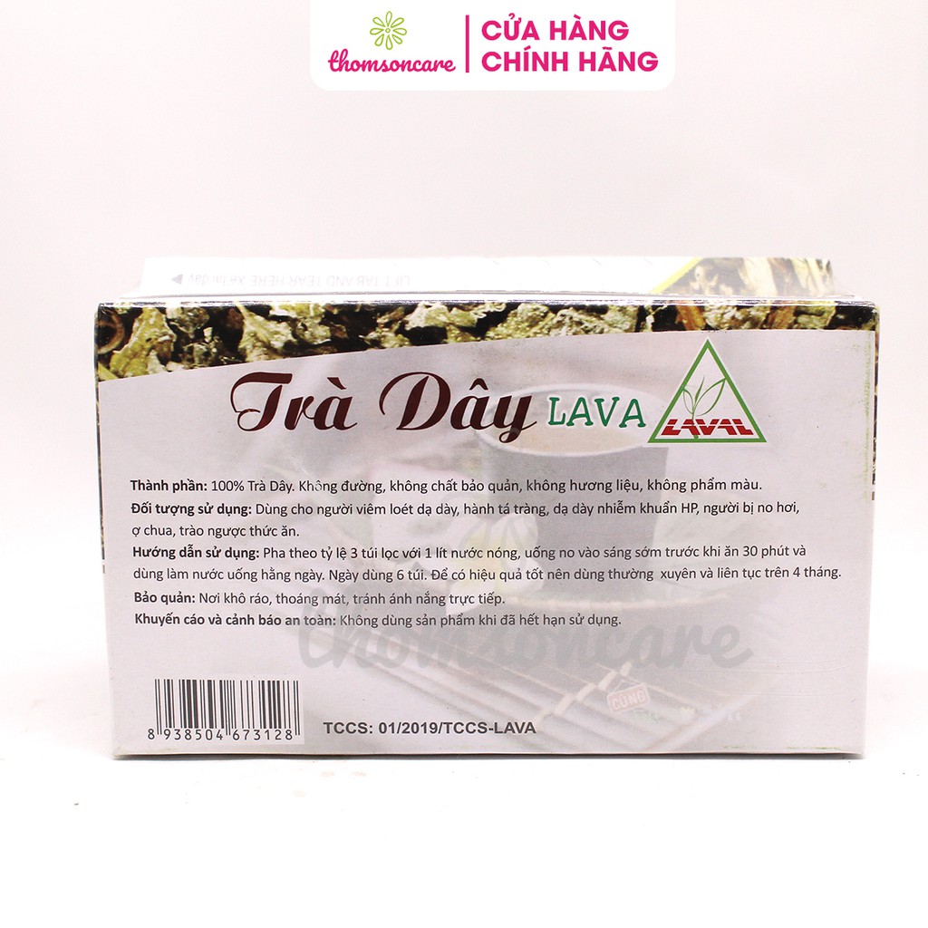 Trà Dây Lava - Dùng cho người bị các bệnh dạ dày - Hộp 30 túi lọc lớn