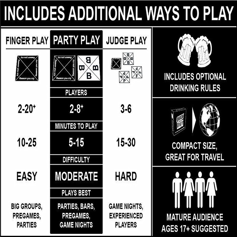 Thẻ Board Game Black Quick And Dirty Pink Quick And Dirty BG102