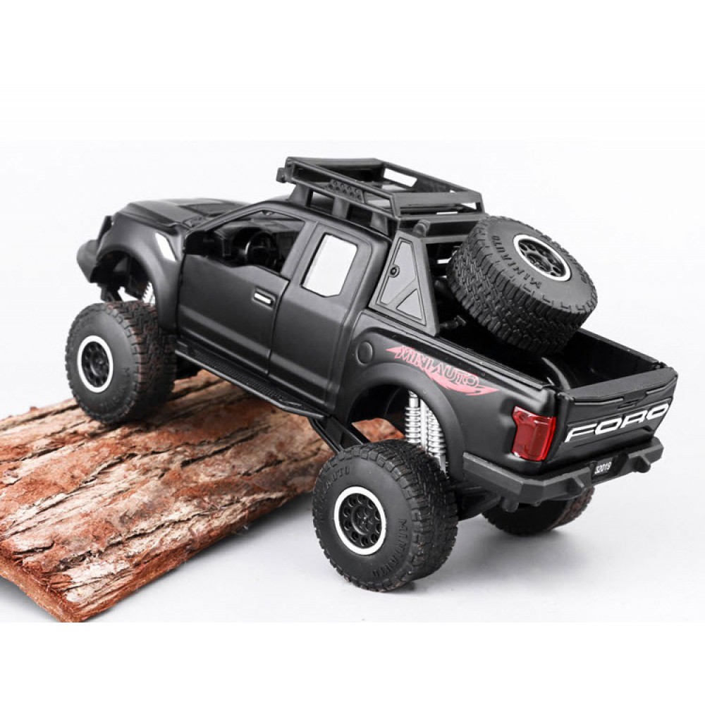 MÔ HÌNH XE Ô TÔ FORD F150 Raptor Offroad đúc Kim Loại - tỷ lệ 1:32 Đen