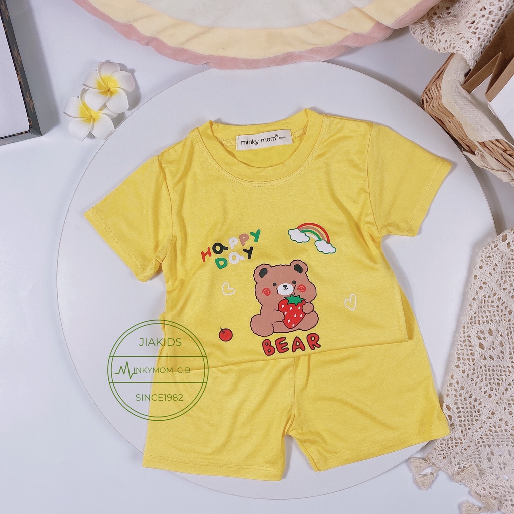 Bộ Cộc Tay THUN LẠNH MINKYMOM In Hình Động Vật Dễ Thương Cho Bé TN-IN60