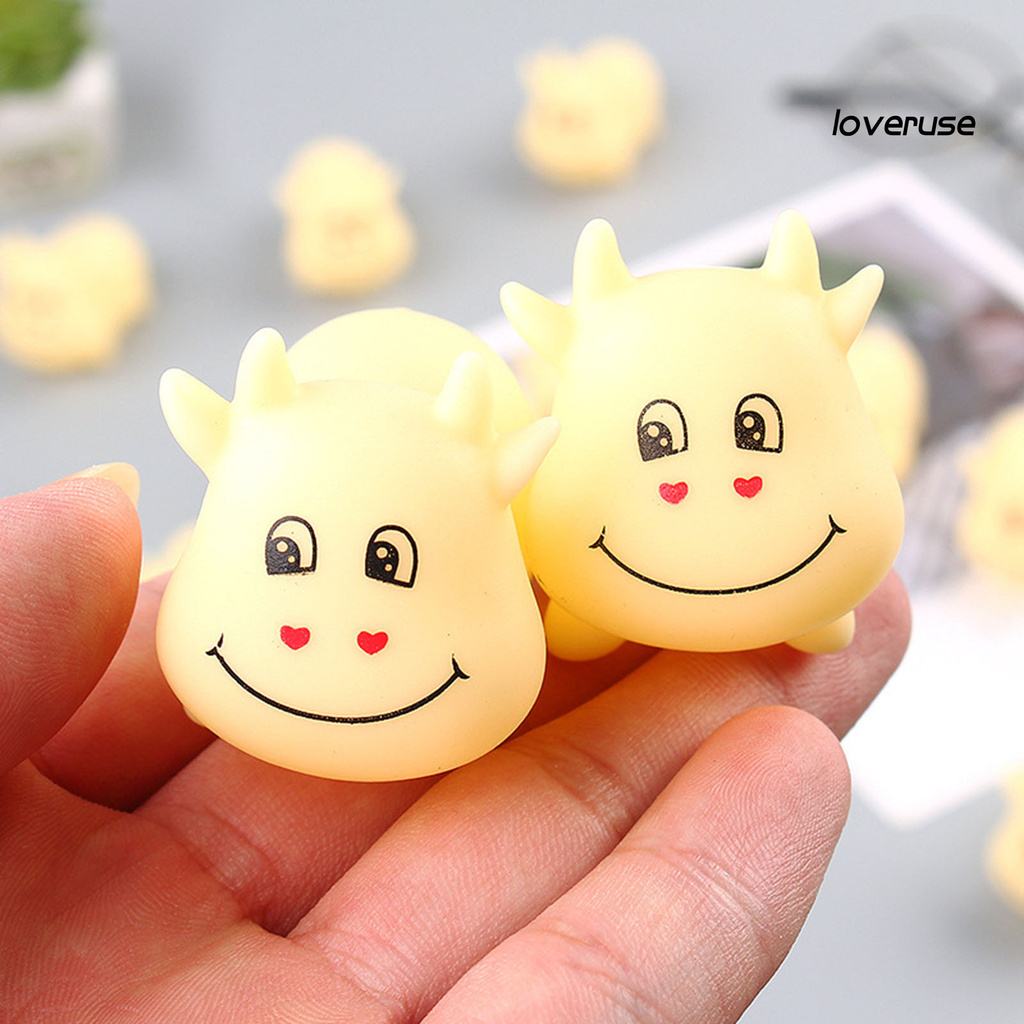 Set 3 Đồ Chơi Bóp Tay Hình Bò Sữa Dễ Thương Giúp Giảm Căng Thẳng